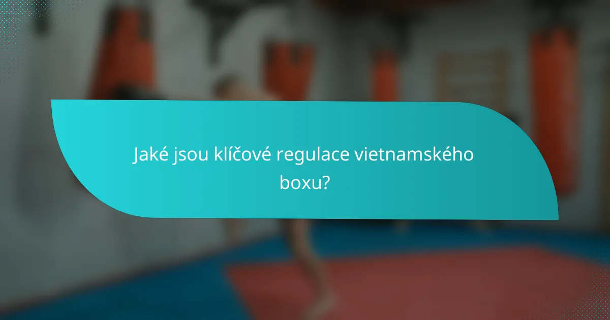 Jaké jsou klíčové regulace vietnamského boxu?