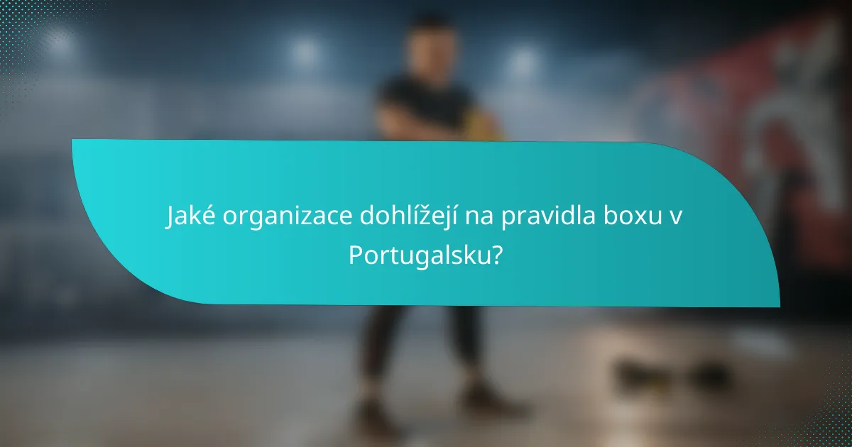 Jaké organizace dohlížejí na pravidla boxu v Portugalsku?