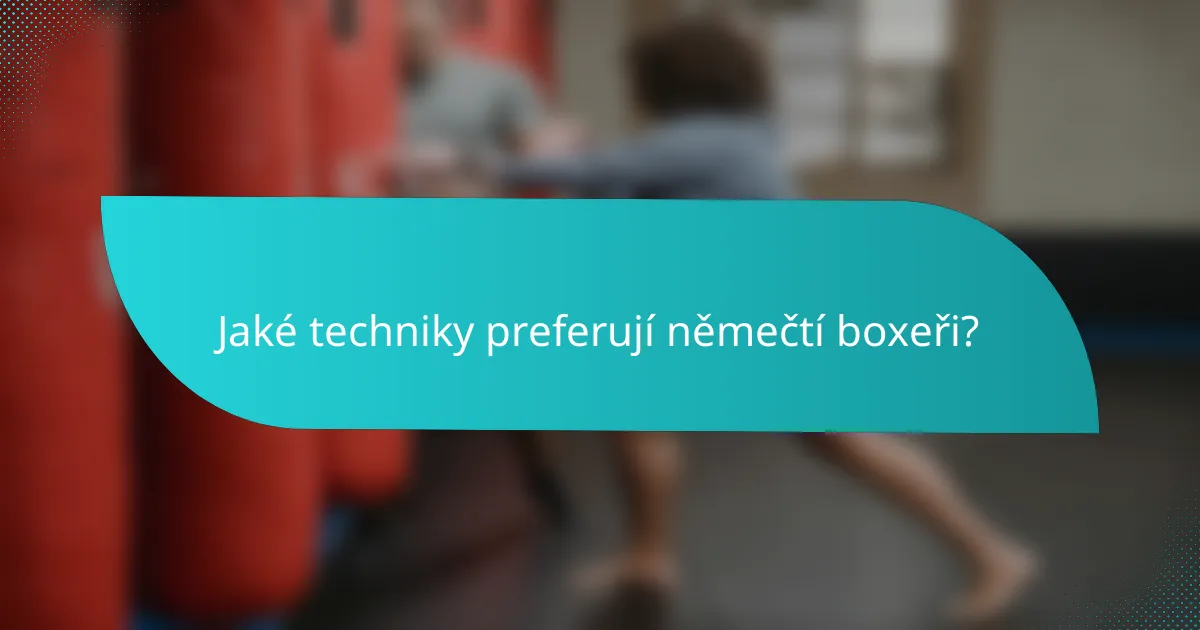 Jaké techniky preferují němečtí boxeři?