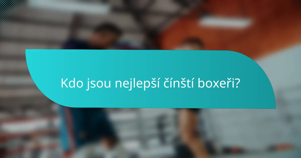 Kdo jsou nejlepší čínští boxeři?
