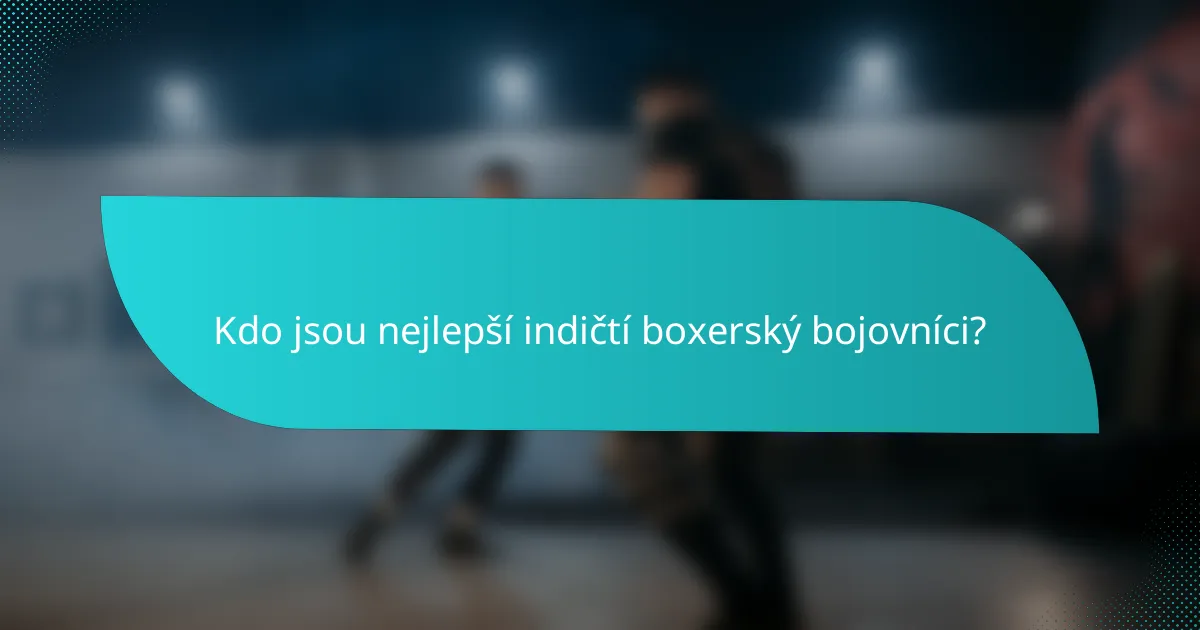 Kdo jsou nejlepší indičtí boxerský bojovníci?